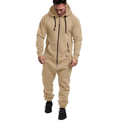 Kapuzen-Fleece-Einteiler in Uni-Farbe – Warm und gemütlich für Winter & Zuhause
