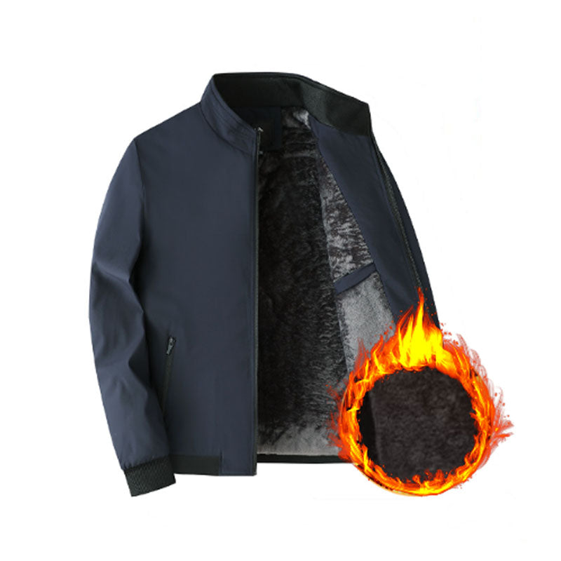 🔥Limitierter Verkauf 50% Rabatt🔥❄️Einfarbige, warme Herrenjacke mit Reißverschluss –💪Knitterfrei, wind-, regen- und schneefest!