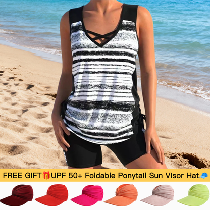 💥 Bedruckter zweiteiliger Tankini-Badeanzug für Damen