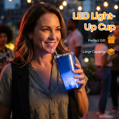 🥤✨ Wasseraktivierter LED-Leuchtbecher mit Strohhalm – Farbwechsellicht für Partys, Bars & Events, langlebig, spülmaschinenfest, sofort leuchtend bei Flüssigkeitskontakt 🌟🎉