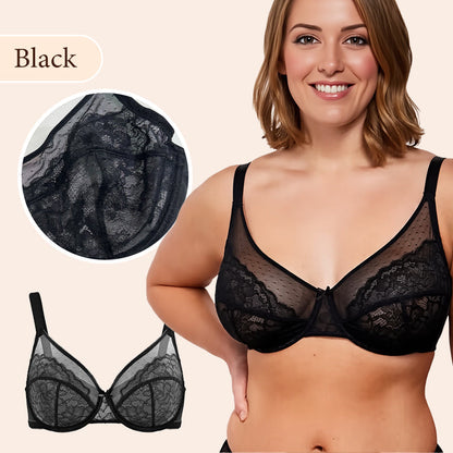 ⏳Nur für kurze Zeit: 50 % Rabatt!💥Minimizer-BH mit vollständiger Abdeckung und Spitze.