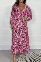 ✨️ Bedrucktes, sexy Kleid mit tiefem V-Ausschnitt für Damen