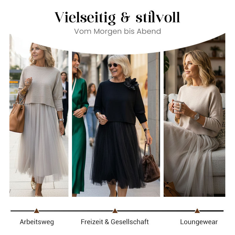 🔥Solange der Vorrat reicht 40 % Rabatt!🎉Damen zweiteiliges Set: Langarm-Oberteil und ärmelloses Kleid