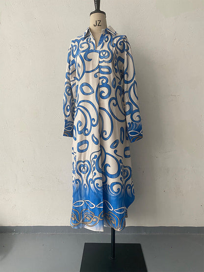 🥰49% de descuento💃Vestido estampado suelto y elegante.