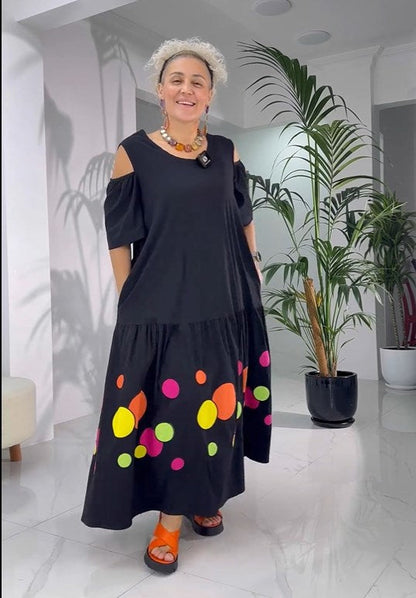 【S-4XL】 Vestido retro de algodón nuevo estilo