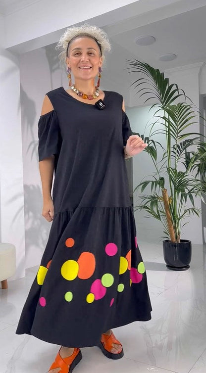 【S-4XL】 Vestido retro de algodón nuevo estilo