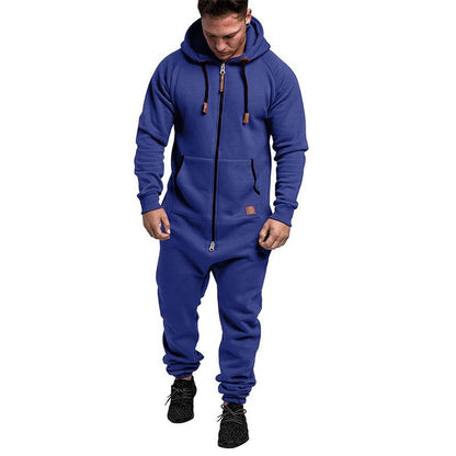 Kapuzen-Fleece-Einteiler in Uni-Farbe – Warm und gemütlich für Winter & Zuhause