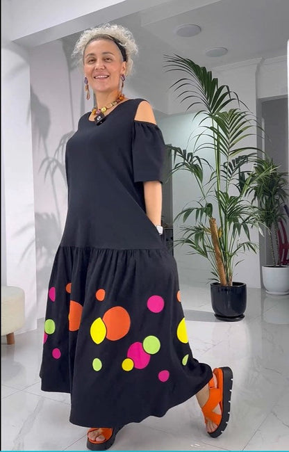 【S-4XL】 Vestido retro de algodón nuevo estilo