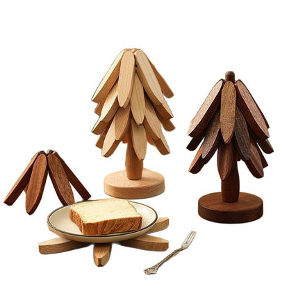 🧑‍🎄Heißer Weihnachtsverkauf🎄🎄Isolierte Untersetzer Massivholz-Weihnachtsbaum-Untersetzer