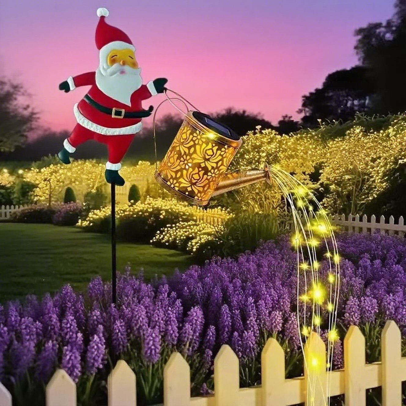 🎅🎅 Solare Santa-Gießkanne-Laterne