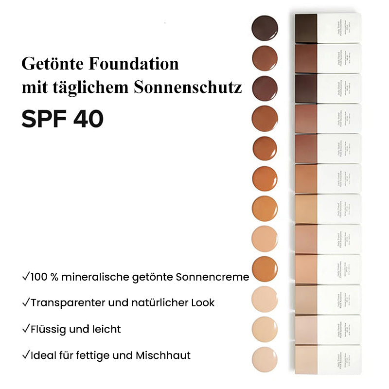 Getönte flüssige Foundation mit Sonnenschutz für den täglichen Gebrauch