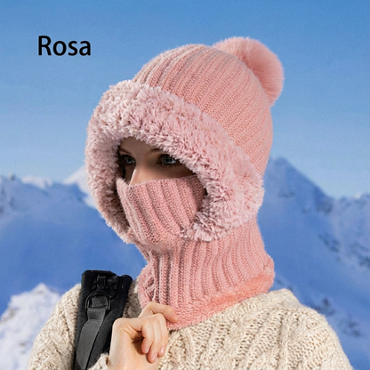 🔥Der Black-Friday-Sale endet bald🔥Women's Winter One-Piece Knitted Beanie Scarf Mask