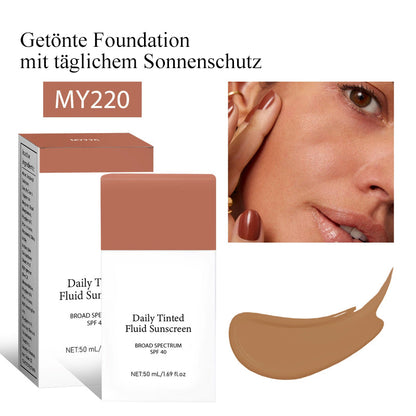 Getönte flüssige Foundation mit Sonnenschutz für den täglichen Gebrauch