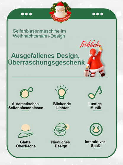🔥Frühzeitiger Weihnachtsverkauf 🎅Lustige Seifenblasenmaschine im Weihnachtsmann-Design