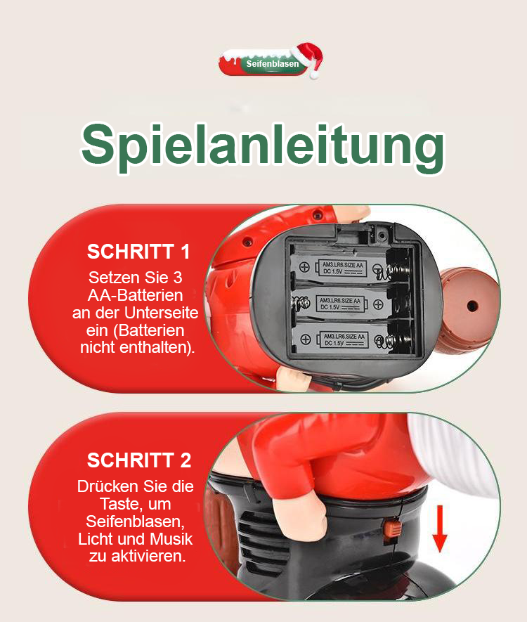 🔥Frühzeitiger Weihnachtsverkauf 🎅Lustige Seifenblasenmaschine im Weihnachtsmann-Design