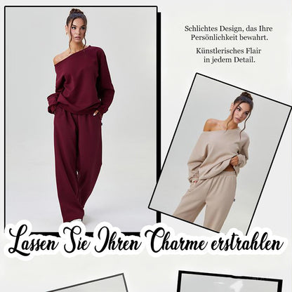 ✨ LETZTER TAG VERKAUF 50% RABATT ✨Freizeit-Zweiteiler: Langarm-Pullover und Hose