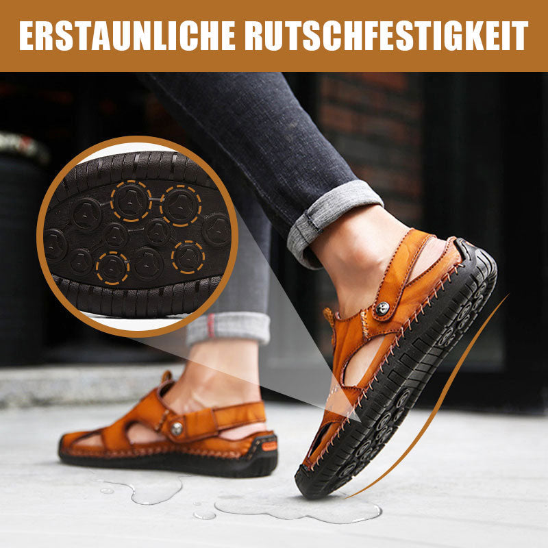 🏆Bis zu 50 % Rabatt!🔥Große Größe Weiches Leder Männer Atmungsaktive Outdoor-Sandalen