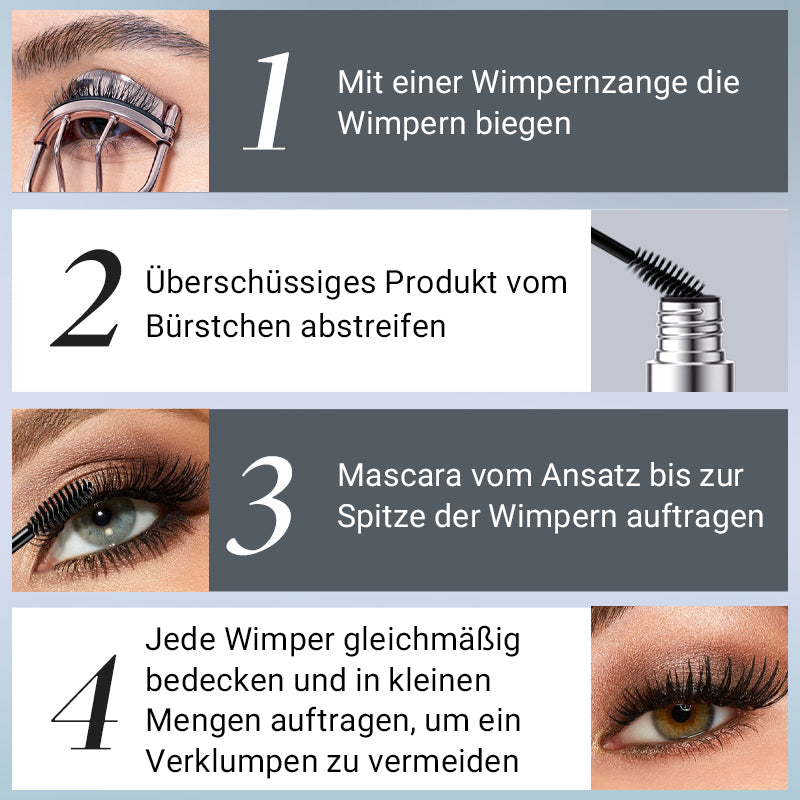 Wasserfeste schwarze Mascara für voluminöse, lange Wimpern