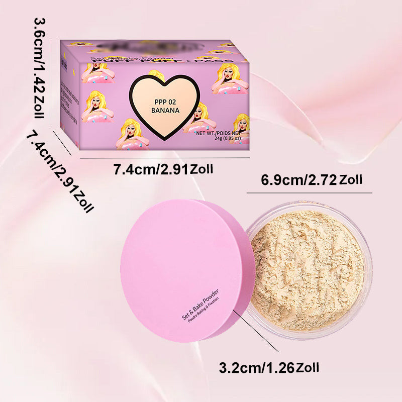 Kosmetischer Fixierpuder mit extraflaumiger Puderquaste