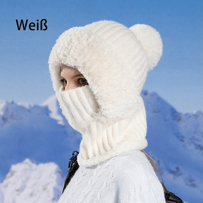 🔥Der Black-Friday-Sale endet bald🔥Women's Winter One-Piece Knitted Beanie Scarf Mask
