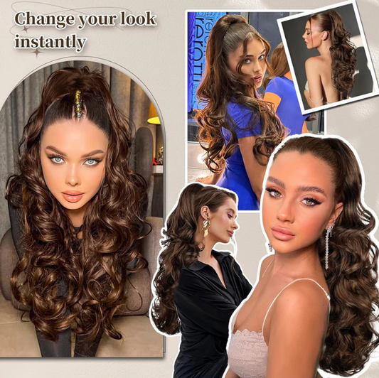 💜 LETZTER TAG DER AKTION – 50 % RABATT 💜 Clip-on-Haarverlängerung für welligen Pferdeschwanz