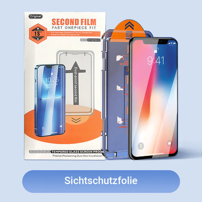 🔥 50% DE DESCUENTO📲🔥 Protector de pantalla de vidrio templado 4K HD/antiespía con eliminación de polvo para iPhone - ¡Fácil instalación!