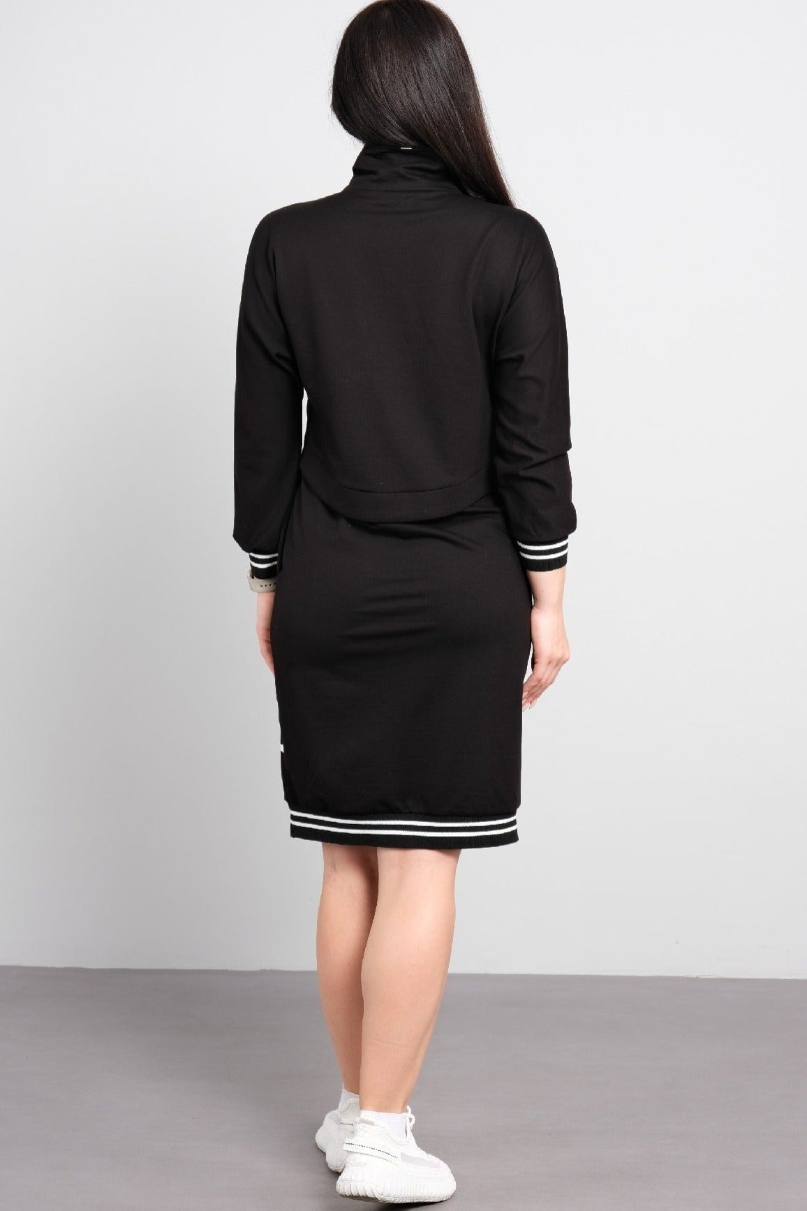 54% de descuento💥 Vestido casual ajustado con estampado y cremallera para mujer