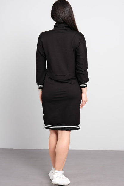 54% de descuento💥 Vestido casual ajustado con estampado y cremallera para mujer