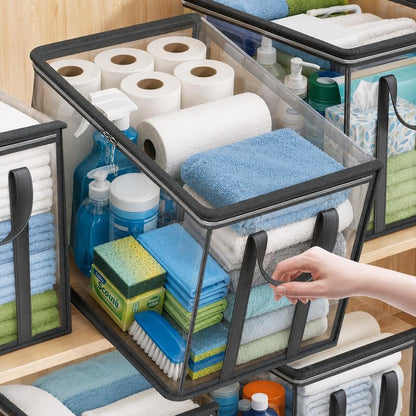 ⏳LETZTER TAG: 2 kaufen, 1 gratis!!💕HomeVault™🇩🇪 Transparente Aufbewahrungstasche – groß, staub- und feuchtigkeitsdicht, mit Griff✨Der ultimative All-in-One-Organizer für Kleidung, Spielzeug, Bücher, Kuscheltiere und einfach alles! 🧸📚👕🧦