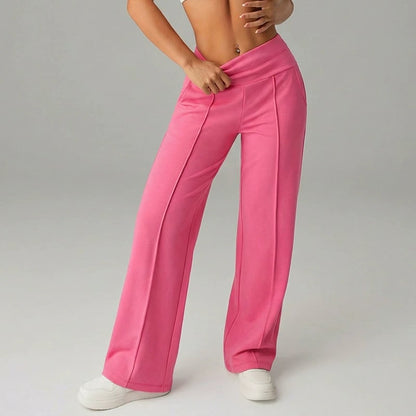 ⏰ 50.000+ VERKAUFT!💕 Damen-Unifarbene Weite Straight-Leg-Hose