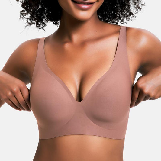 🍁Letzter Tag: 50% Rabatt✨Nahtloser Push-up-BH mit tiefem V-Ausschnitt und ohne Bügel