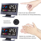 🔥bestes Geschenk-50% Rabatt🔥Digitaler LED-Temperatur- und Luftfeuchtigkeitsmonitor, Wettervorhersage, LED-Tischwecker