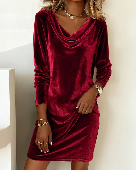 🎅 Weihnachtsaktion 50 % Rabatt 🎁 Lockeres Samtkleid für Damen