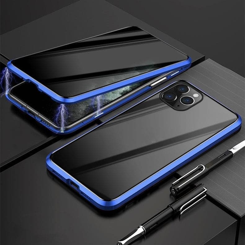 ✨ LETZTER TAG VERKAUF 50% RABATT ✨Magnetische iPhone-Hülle mit Sichtschutzglas und Metallrahmen