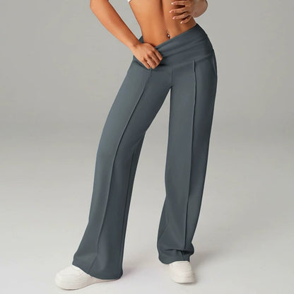⏰ 50.000+ VERKAUFT!💕 Damen-Unifarbene Weite Straight-Leg-Hose