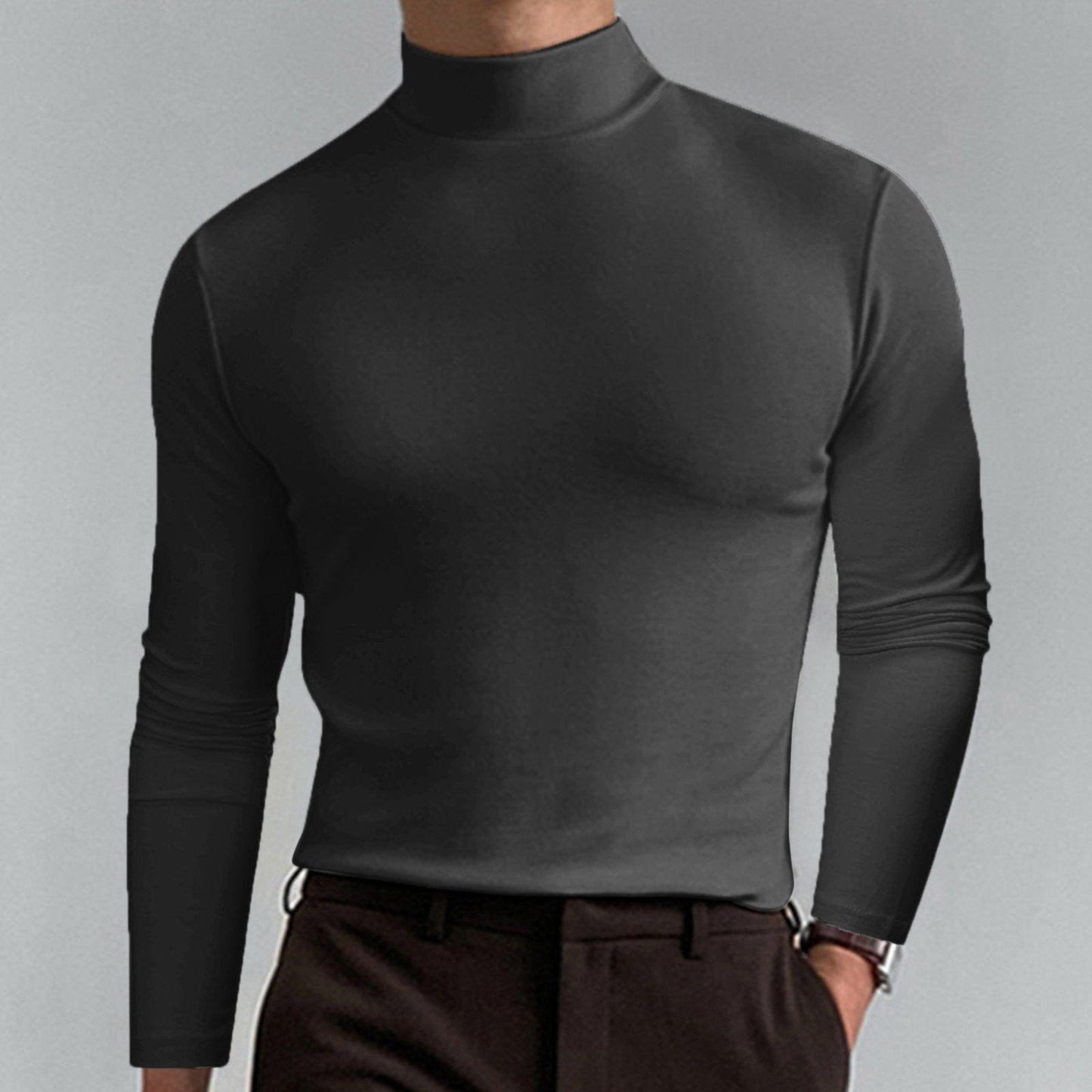 🎁Begrüßen Sie Weihnachten mit 50 % Rabatt💥Slim Fit Langarm-T-Shirt für Herren mit Stehkragen