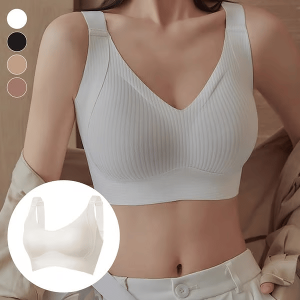 🎁 1 Kaufen, 1 Gratis 💕 Damen Rippenstrick Push-Up Verstellbarer Drahtloser BH