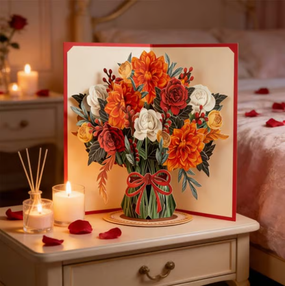 🏆 Über 75.000 Mal verkauft! 🌼💌 Immer blühende 3D-Blumen-Pop-up-Karte – mit personalisierter Liebesbotschaft und ewig blühenden Blumen.