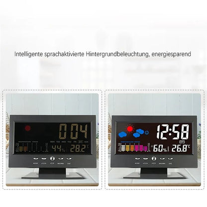 🔥El mejor regalo: 50% de descuento🔥Monitor digital LED de temperatura y humedad, pronóstico del tiempo, reloj despertador LED de escritorio