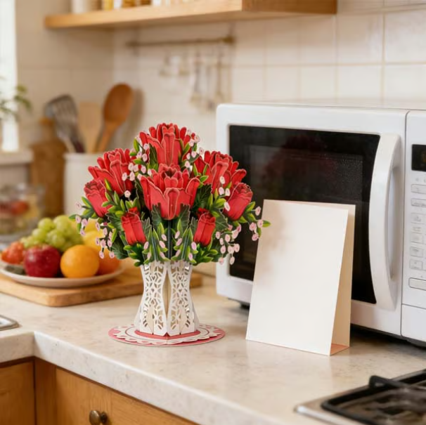 🏆 Über 75.000 Mal verkauft! 🌼💌 Immer blühende 3D-Blumen-Pop-up-Karte – mit personalisierter Liebesbotschaft und ewig blühenden Blumen.