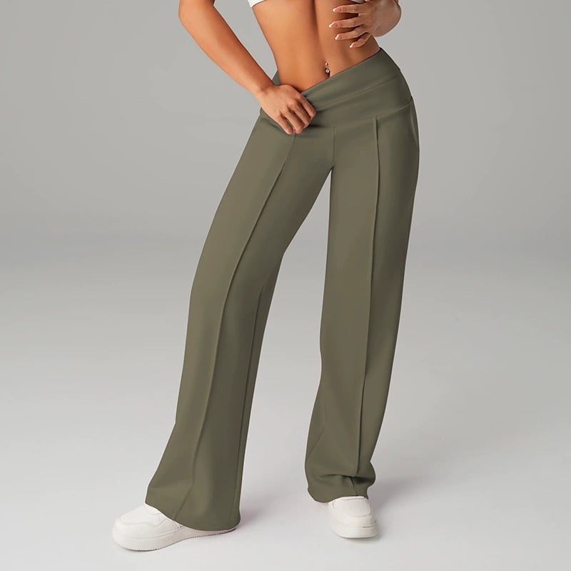 ⏰ 50.000+ VERKAUFT!💕 Damen-Unifarbene Weite Straight-Leg-Hose