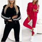 ⏳Begrenzte Zeit 50% Rabatt💥Dreiteiliges Set aus Baseballjacke und -hose für Damen