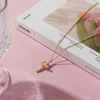 Kette mit Krone und Kreuzanhänger