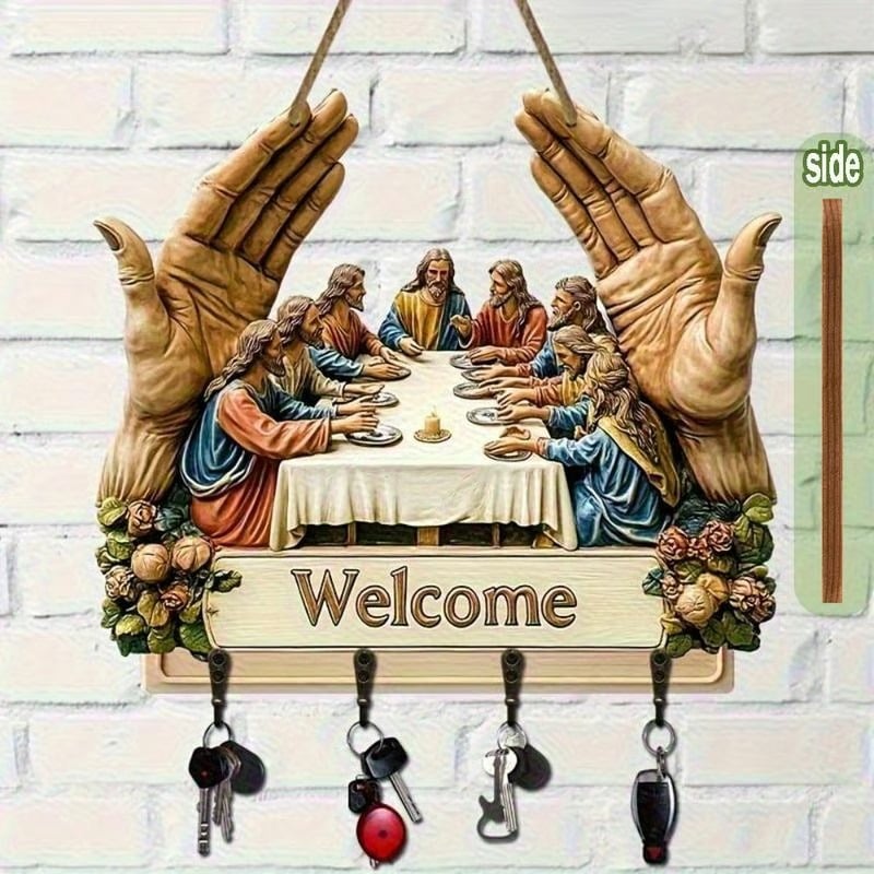 💜LETZTER TAG – KAUF1 ERHALTE 1 GRATIS✝️ Jesus & Jünger Wandkunst Schlüsselhalter