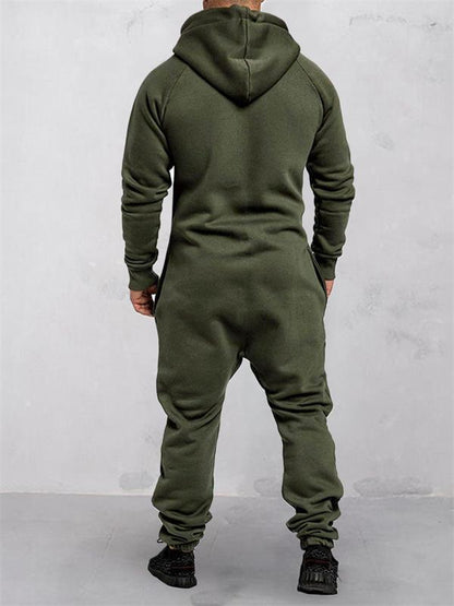 Kapuzen-Fleece-Einteiler in Uni-Farbe – Warm und gemütlich für Winter & Zuhause