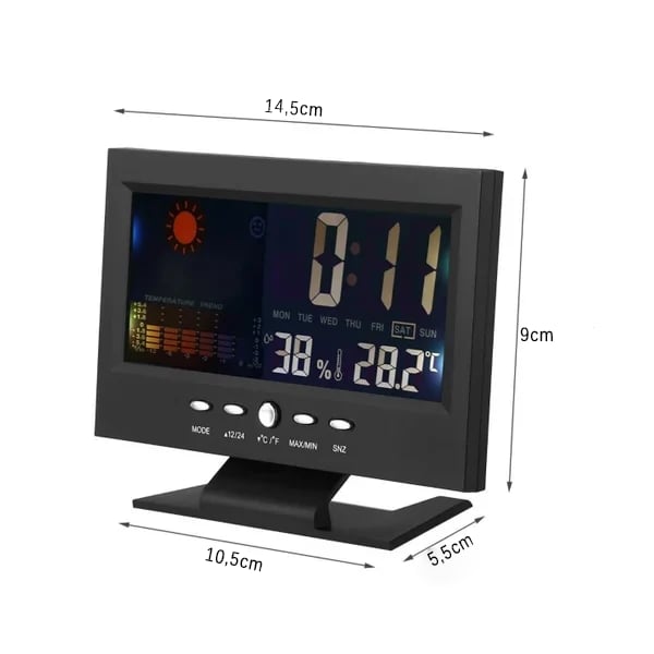 🔥El mejor regalo: 50% de descuento🔥Monitor digital LED de temperatura y humedad, pronóstico del tiempo, reloj despertador LED de escritorio