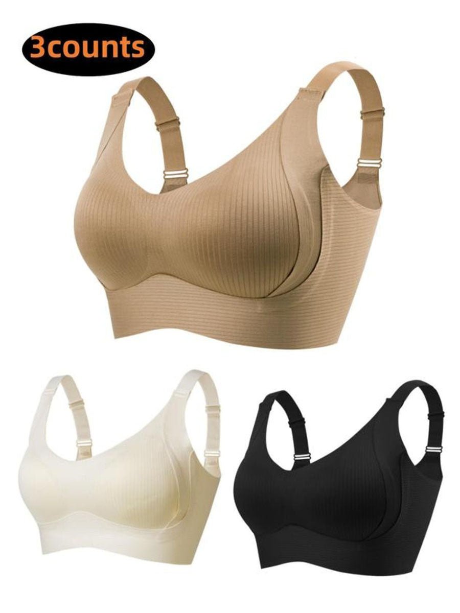 🎁 1 Kaufen, 1 Gratis 💕 Damen Rippenstrick Push-Up Verstellbarer Drahtloser BH