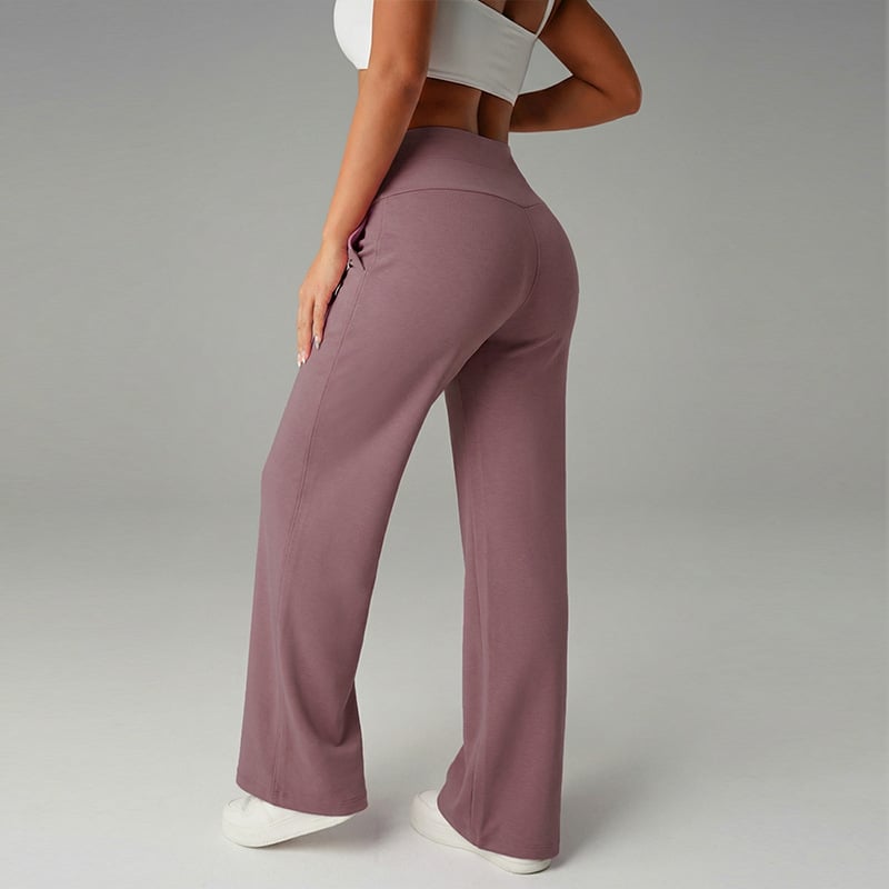 ⏰ 50.000+ VERKAUFT!💕 Damen-Unifarbene Weite Straight-Leg-Hose