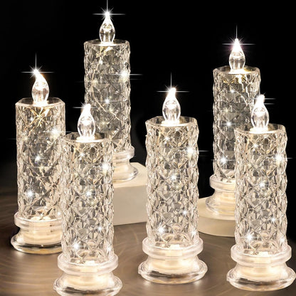 🔥Letzter Tag 50% Rabatt🎁Set mit 4 LED-Kristallkerzenleuchtern