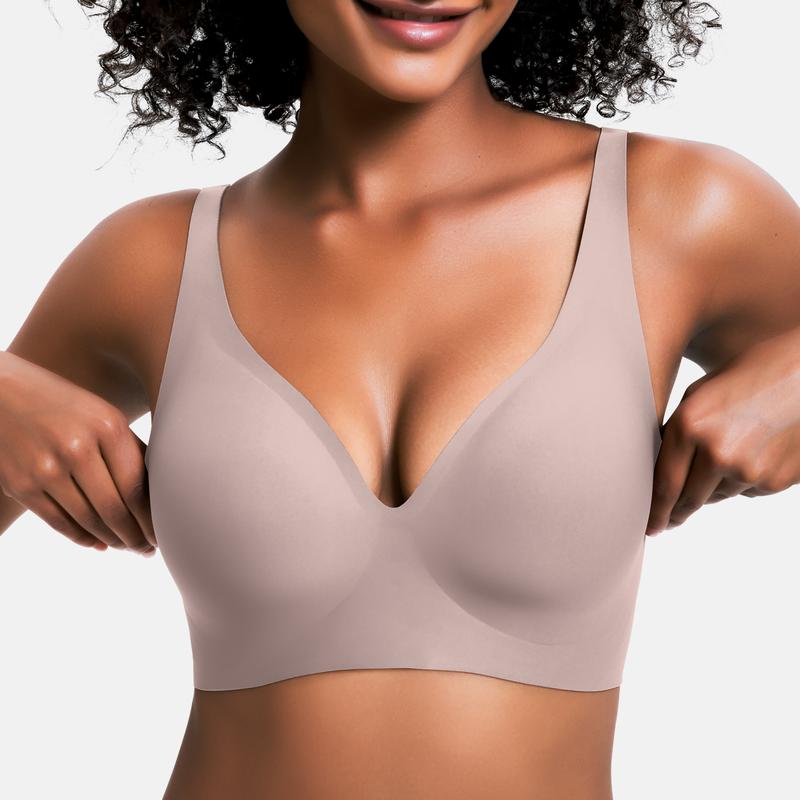 🍁Letzter Tag: 50% Rabatt✨Nahtloser Push-up-BH mit tiefem V-Ausschnitt und ohne Bügel